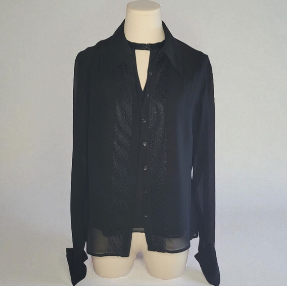 LOFT Tops - LOFT Black Sheer Women's Blouse